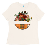 Bone customize floral pumpkin Ladies Tee - BundleAndBundleShop