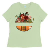 Customize Floral Pumpkin Ladies Tee | Teevron