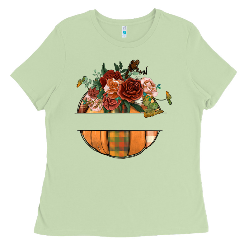 Customize Floral Pumpkin Ladies Tee by BundleAndBundleShop | Teevron