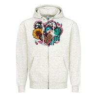 Oatmeal Heather nurse hearts Zipper Hoodie - Jasminsmagicworld