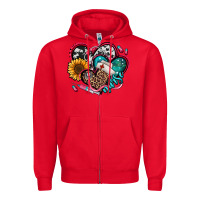 Red nurse hearts Zipper Hoodie - Jasminsmagicworld