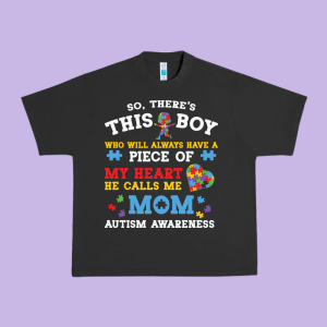 Lil Autism Mom Urban Heavy Tee Designed By Cowhidedigitalart