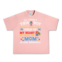 Salmon LIL Autism Mom Urban Heavy Tee - CowhideDigitalArt