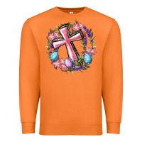 Carrot Cross With Floral Wreath And Easter Eggs Premium Sweatshirt - RanaPortraitStore