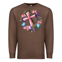 Chestnut Cross With Floral Wreath And Easter Eggs Premium Sweatshirt - RanaPortraitStore