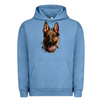 Pigment Pebble Blue German Shepherd Urban Hoodie - Jasminsmagicworld