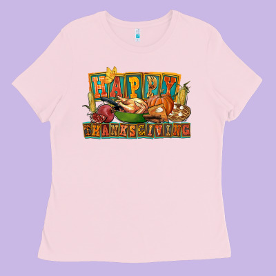 Happy Thanksgiving Ladies Tee Designed By Fadigitalartstudio