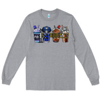 Heather Grey Police Coffee Long Sleeve Tee - CowhideDigitalArt