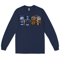 Navy Police Coffee Long Sleeve Tee - CowhideDigitalArt
