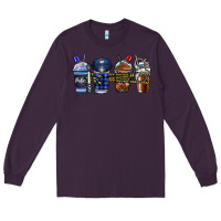 Plum Police Coffee Long Sleeve Tee - CowhideDigitalArt