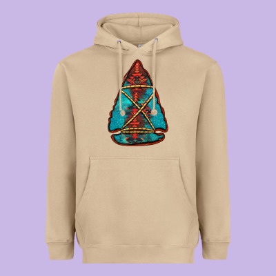 Turquoise Glitter Aztec Arrowhead Heavyweight Hoodie Designed By Jasminsmagicworld