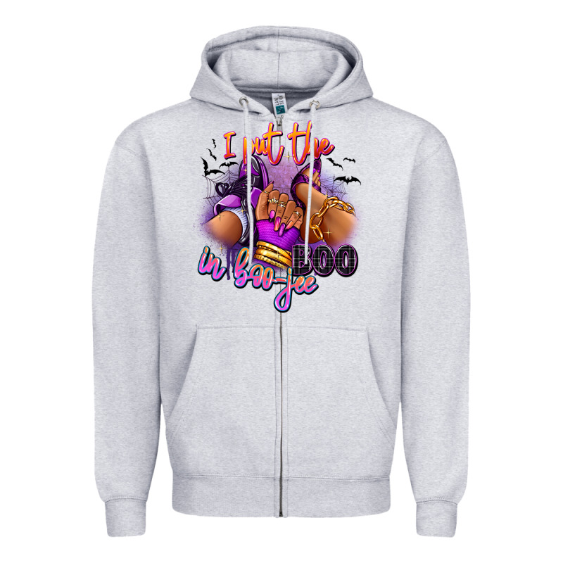 I Put The Boo In Boo-jee Sneaker And Heel Zipper Hoodie by RanaPortraitStore | Teevron