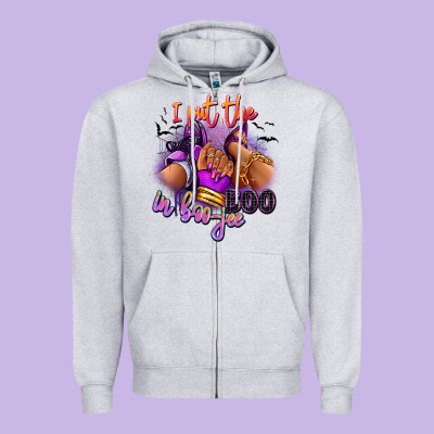 I Put The Boo In Boo-jee Sneaker And Heel Zipper Hoodie Designed By Ranaportraitstore