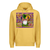 Antique Gold mardi gras gnomes mask serape sunflowers Premium Hoodie - Artiststas