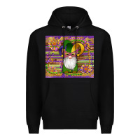Black mardi gras gnomes mask serape sunflowers Premium Hoodie - Artiststas