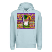 Blue Mist mardi gras gnomes mask serape sunflowers Premium Hoodie - Artiststas