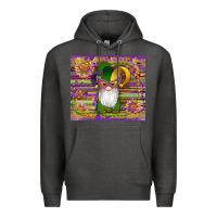 Charcoal Heather mardi gras gnomes mask serape sunflowers Premium Hoodie - Artiststas