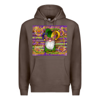 Coffee mardi gras gnomes mask serape sunflowers Premium Hoodie - Artiststas