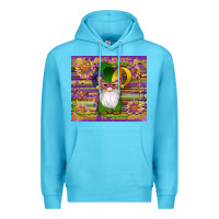 Ocean Blue mardi gras gnomes mask serape sunflowers Premium Hoodie - Artiststas