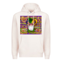 Pale Pink mardi gras gnomes mask serape sunflowers Premium Hoodie - Artiststas
