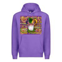 Purple mardi gras gnomes mask serape sunflowers Premium Hoodie - Artiststas