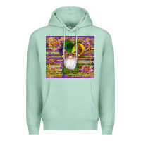 Seafoam mardi gras gnomes mask serape sunflowers Premium Hoodie - Artiststas