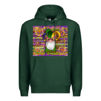Sports Green mardi gras gnomes mask serape sunflowers Premium Hoodie - Artiststas