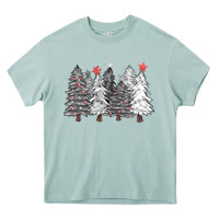 Arona black and white christmas trees with lights Heavy Core Tee - FaDigitalArtStudio
