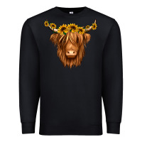 Black sunflower headband highland cow Premium Sweatshirt - Jasminsmagicworld