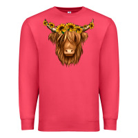 Cardinal sunflower headband highland cow Premium Sweatshirt - Jasminsmagicworld