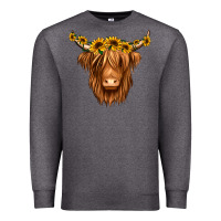 Charcoal Heather sunflower headband highland cow Premium Sweatshirt - Jasminsmagicworld