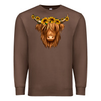 Chestnut sunflower headband highland cow Premium Sweatshirt - Jasminsmagicworld