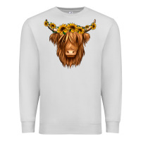 Dove Grey sunflower headband highland cow Premium Sweatshirt - Jasminsmagicworld