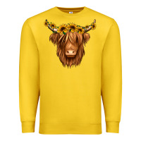 Lemon sunflower headband highland cow Premium Sweatshirt - Jasminsmagicworld