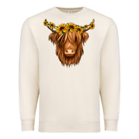 Sandshell sunflower headband highland cow Premium Sweatshirt - Jasminsmagicworld