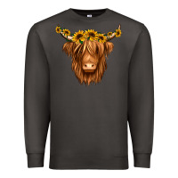 Smoke sunflower headband highland cow Premium Sweatshirt - Jasminsmagicworld