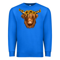 True Royal sunflower headband highland cow Premium Sweatshirt - Jasminsmagicworld