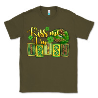 Army Green St. Patrick's Kiss me i am irish Classic Tee - OliviaCreatesArt