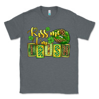 Charcoal Heather St. Patrick's Kiss me i am irish Classic Tee - OliviaCreatesArt