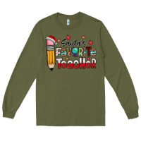 Army Green Santa Favorite Teacher Long Sleeve Tee - CowhideDigitalArt