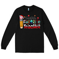 Black Santa Favorite Teacher Long Sleeve Tee - CowhideDigitalArt