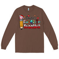 Chestnut Santa Favorite Teacher Long Sleeve Tee - CowhideDigitalArt