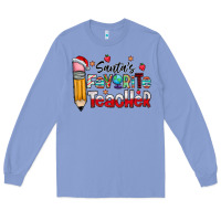 Colony Blue Santa Favorite Teacher Long Sleeve Tee - CowhideDigitalArt