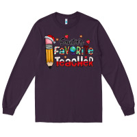 Plum Santa Favorite Teacher Long Sleeve Tee - CowhideDigitalArt