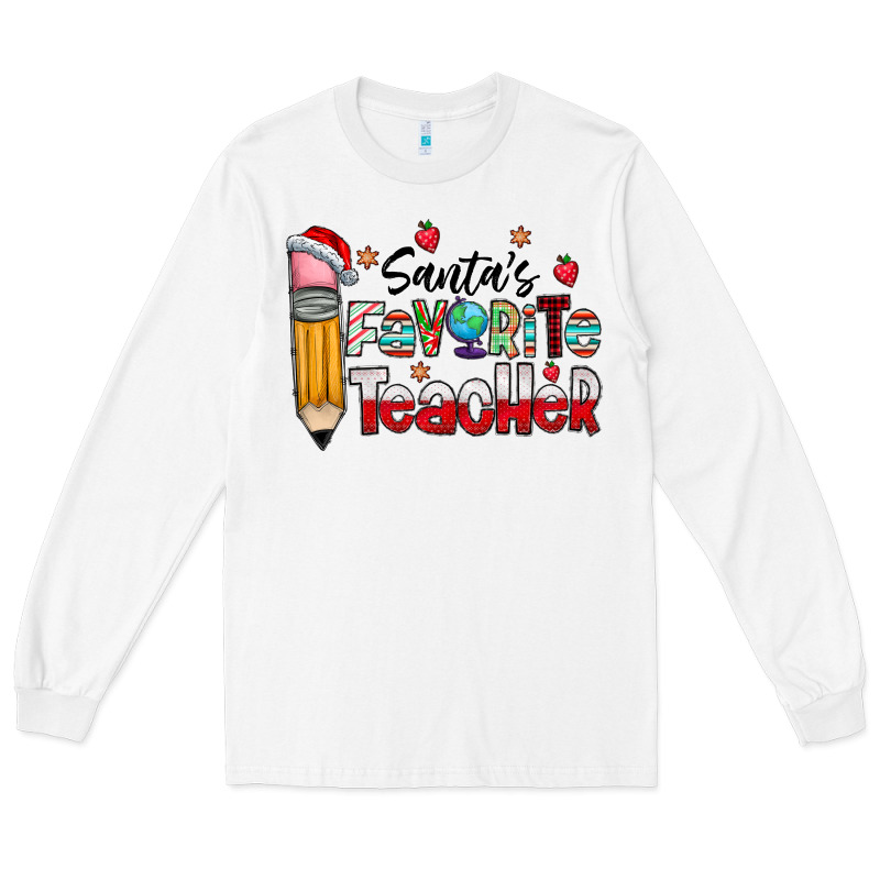 Santa Favorite Teacher Long Sleeve Tee by CowhideDigitalArt | Teevron