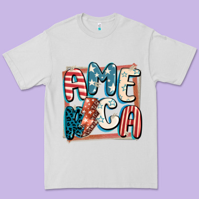 America With Lightning Bolt 4th Of July Premium Tee Designed By Fadigitalartstudio