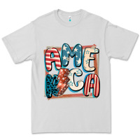 Dove Grey America with lightning bolt 4th of july Premium Tee - FaDigitalArtStudio
