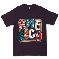 Plum America with lightning bolt 4th of july Premium Tee - FaDigitalArtStudio