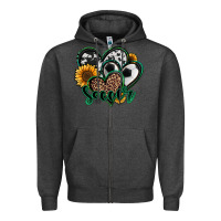 Charcoal Heather soccer hearts Zipper Hoodie - Jasminsmagicworld