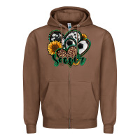 Chestnut soccer hearts Zipper Hoodie - Jasminsmagicworld
